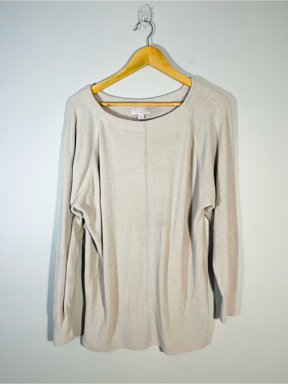 Barefoot Dreams Cozychic Ultra Lite Grey Long Sleeve Scoop Neck Sweater Large